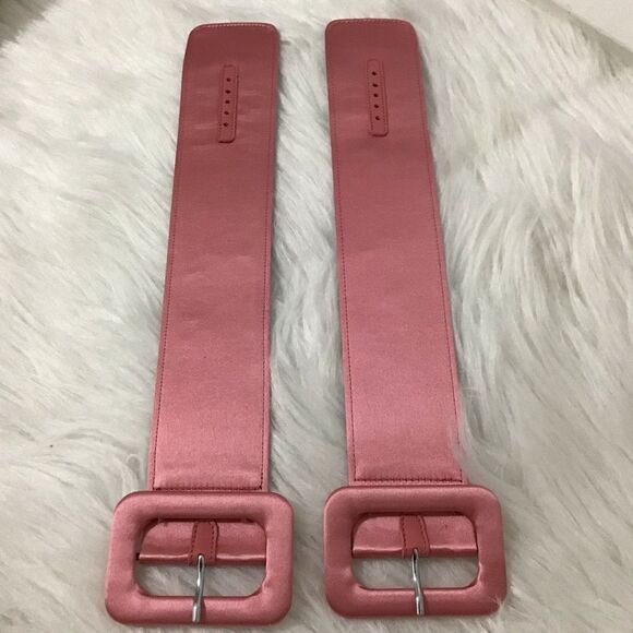 The Attico Pink Satin Ankle Cuffs - Picture 3 of 10